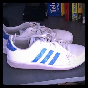 Size 5 ,blue sparkle adidas, women’s.